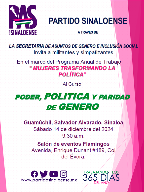 Curso poder, politica y paridad de género