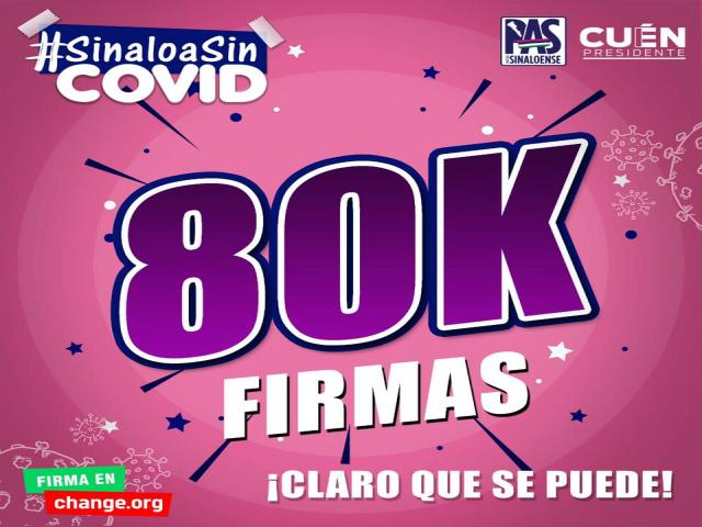 Ya rebasamos las 80 mil firmas digitales en apoyo para que en Sinaloa se use obligatoriamente el cub