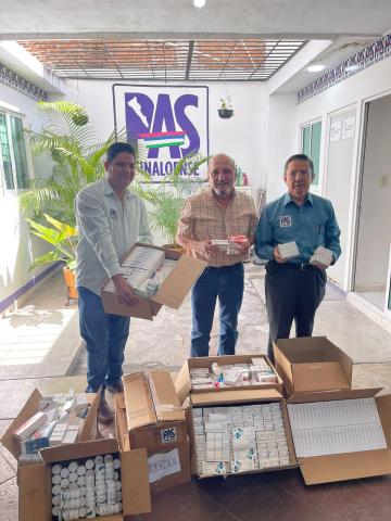 El Partido Sinaloense recibe donación de medicamentos para hacerlos llegar a quien más lo necesite.